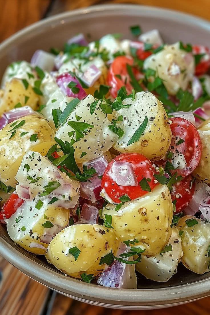 Greek Potato Salad with Tangy Dressing