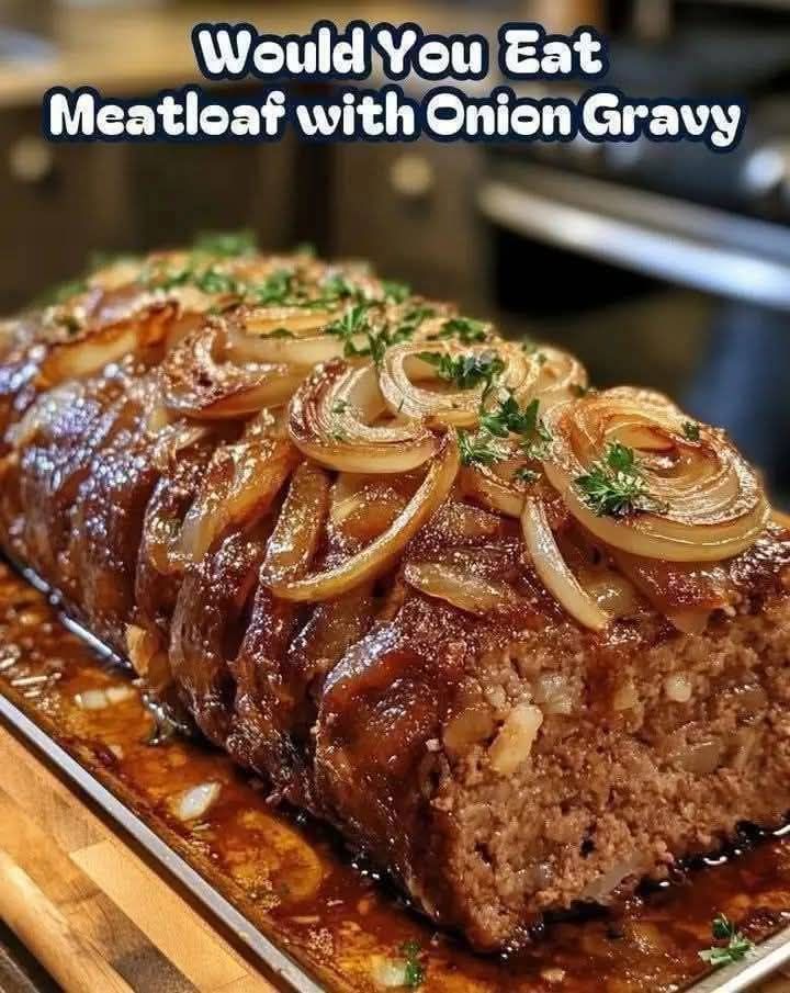 Savory Meatloaf with Caramelized Onion Gravy