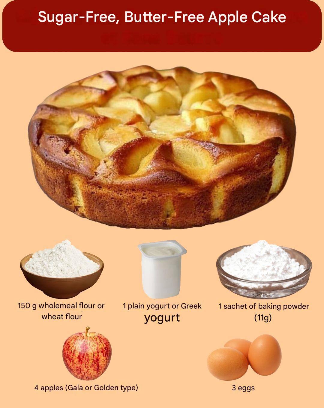 Sugar-Free, Butter-Free Apple Cake