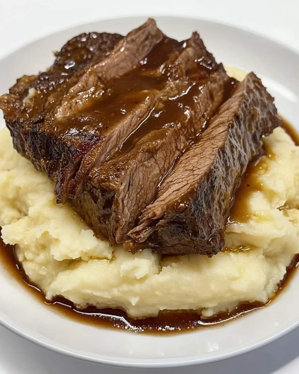 WOULD YOU EAT THIS POT ROAST OVER MASHED POTATOES FEAST