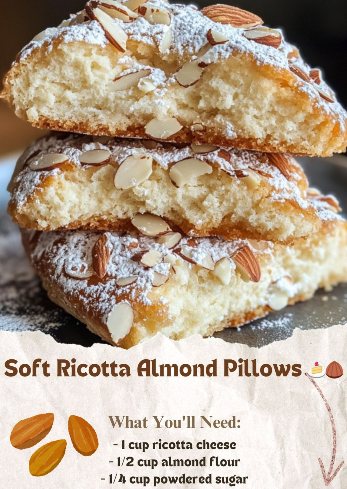 Soft Ricotta Almond Pillows: A Delicate, Flavorful Dessert That’s Pure Bliss