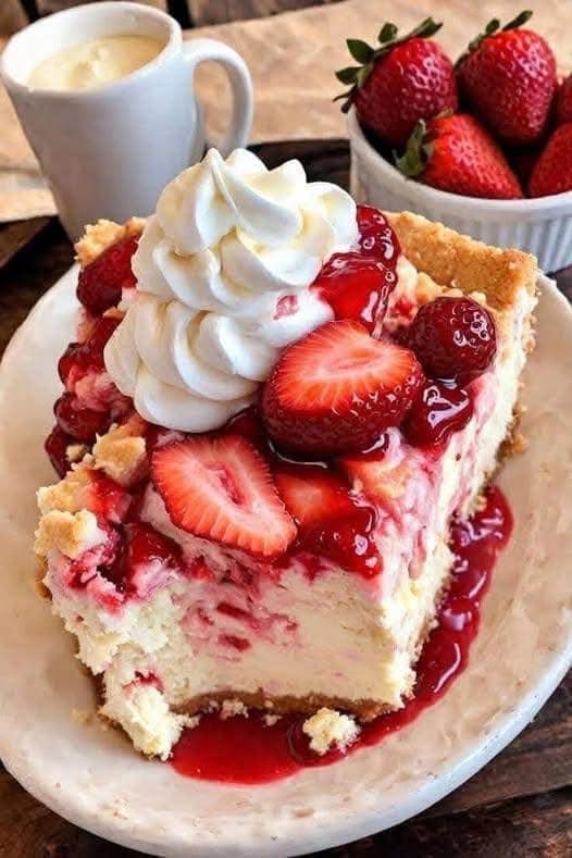 Donna Wood Strawberry Cheesecake Dump Cake