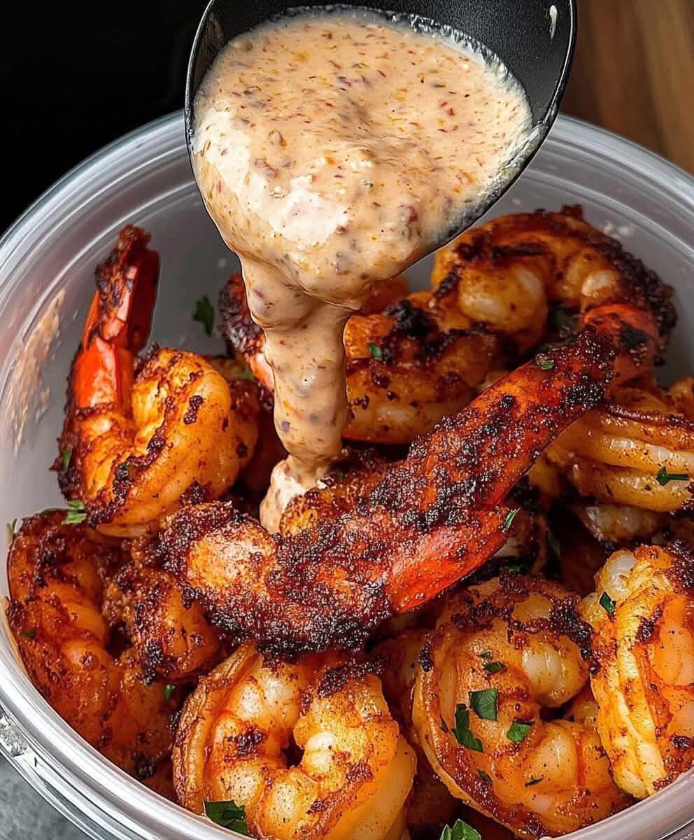 Spicy Grilled Shrimp with Creamy Sauce