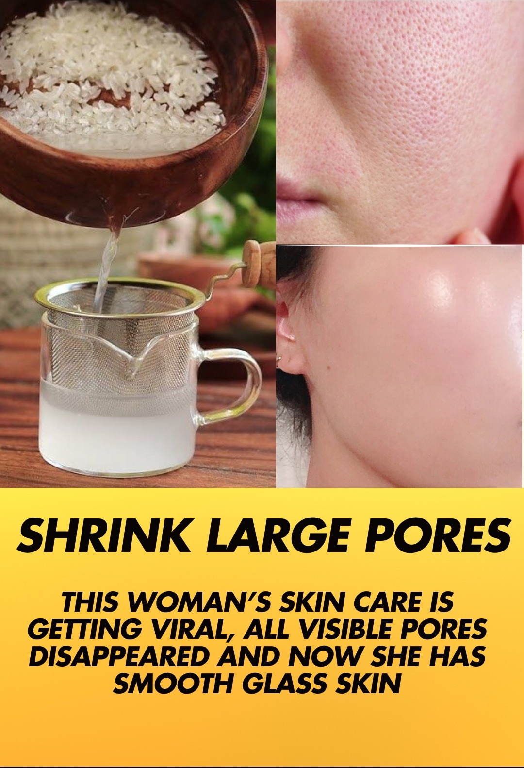 Open Pores Treatment At Home With Rice The recipe is in the first comment