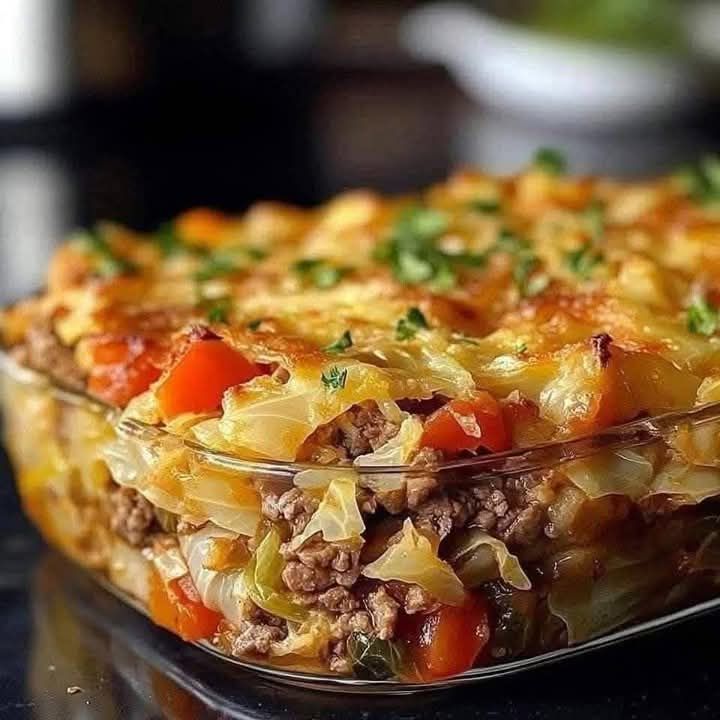 Savory Cabbage Beef Bake