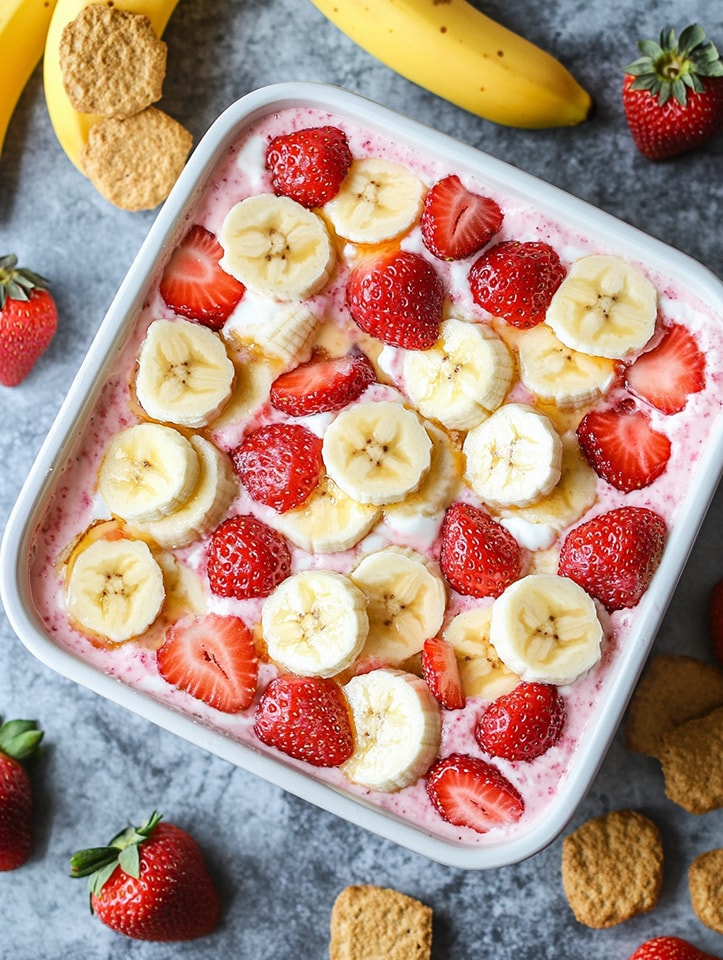 No-Bake Strawberry Banana Pudding – Sweet, Creamy & Delicious!