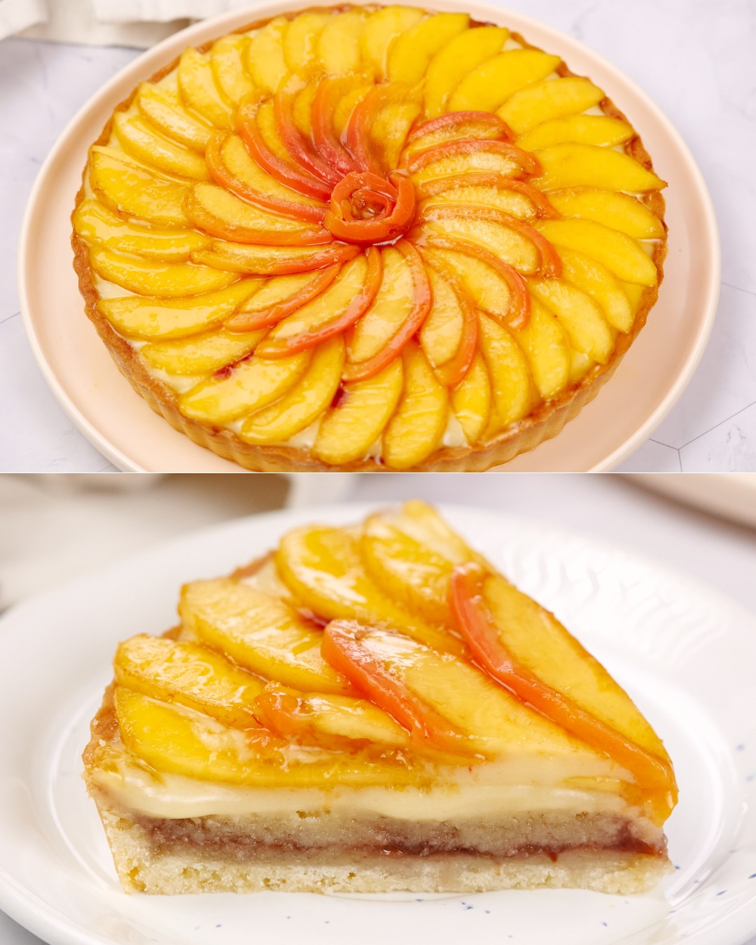 Peach tart: the recipe for a delicious dessert with almond creamv