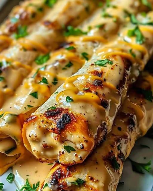 Cheese and Garlic Chicken Wraps