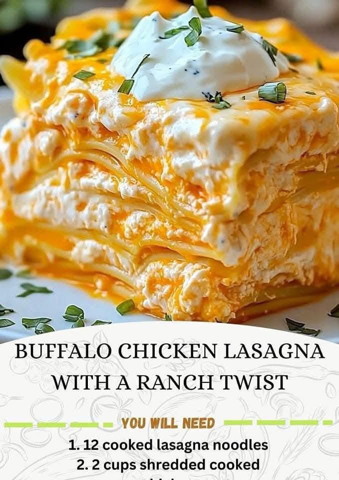 Buffalo Chicken Lasagna with a Ranch Twist